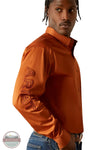 Ariat 10062606 Long Sleeve Team Logo Twill Classic Solid Shirt in Orange, sleeve