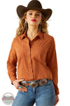 Ariat 10062672 REAL Billie Jeans Tone-on-Tone Long Sleeve Shirt in Orange, front