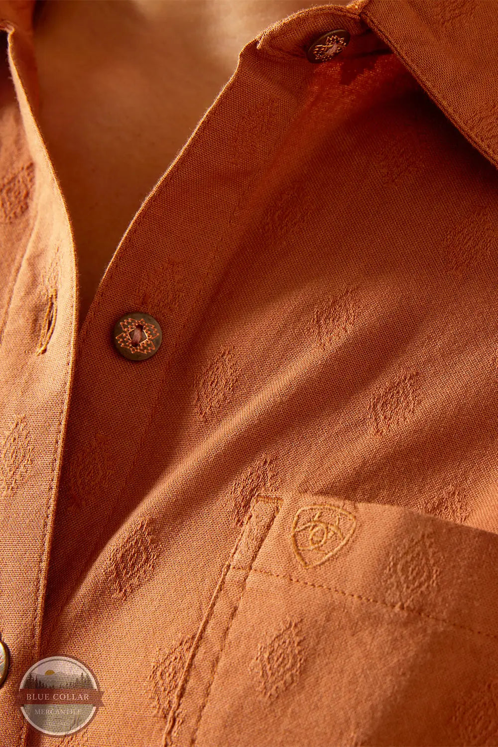 Ariat 10062672 REAL Billie Jeans Tone-on-Tone Long Sleeve Shirt in Orange, pattern