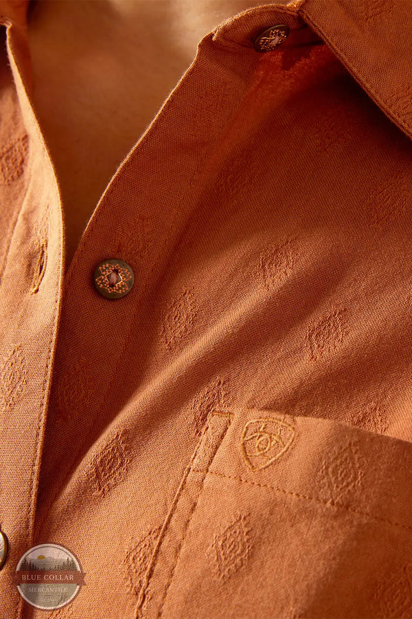 Ariat 10062672 REAL Billie Jeans Tone-on-Tone Long Sleeve Shirt in Orange, pattern