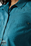 Ariat 10062675 REAL Billie Jeans Tone-on-Tone Long Sleeve Shirt in Turquoise, pocket