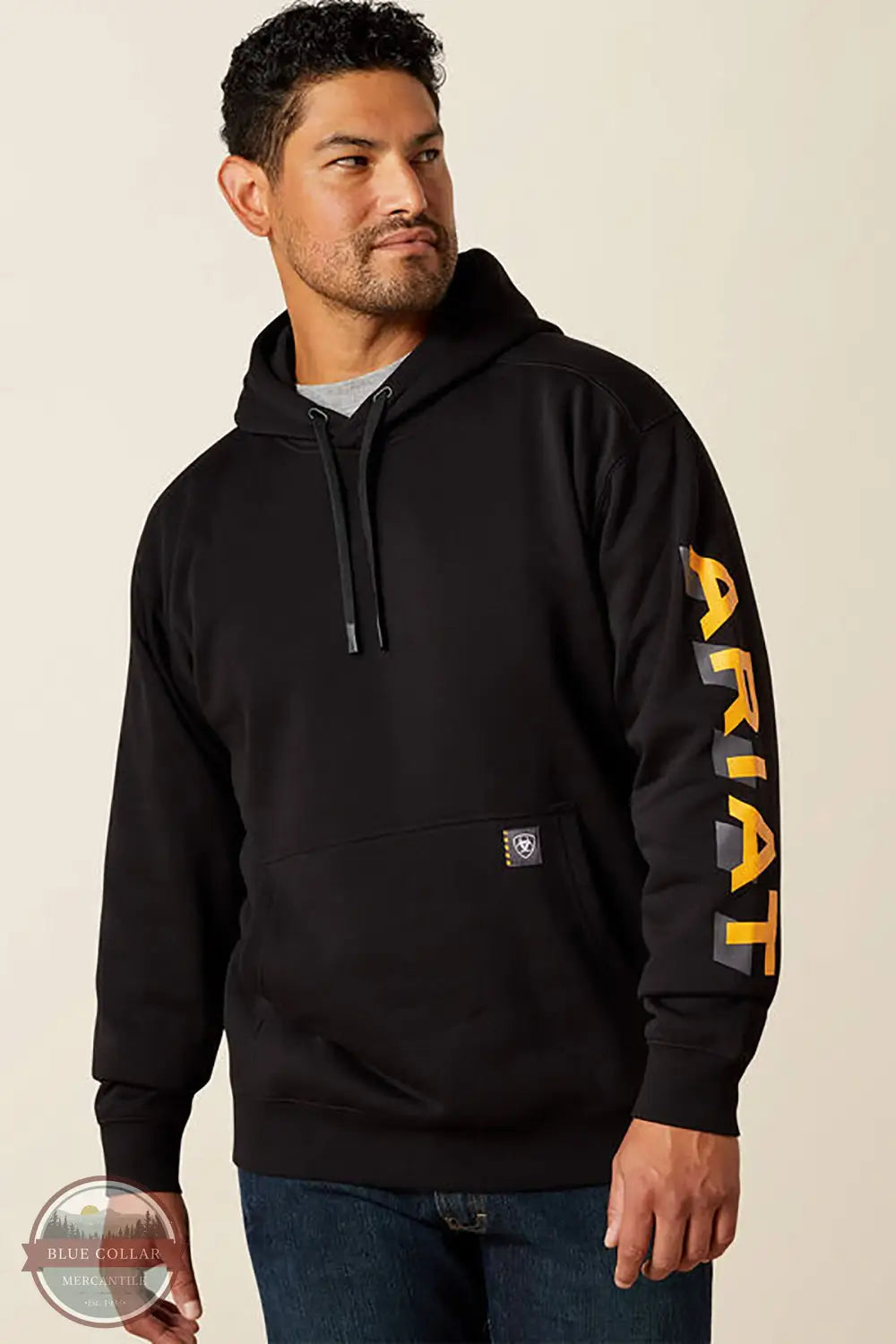 Ariat 10062710 Rebar Lightweight Sleeve Logo Hoody, front