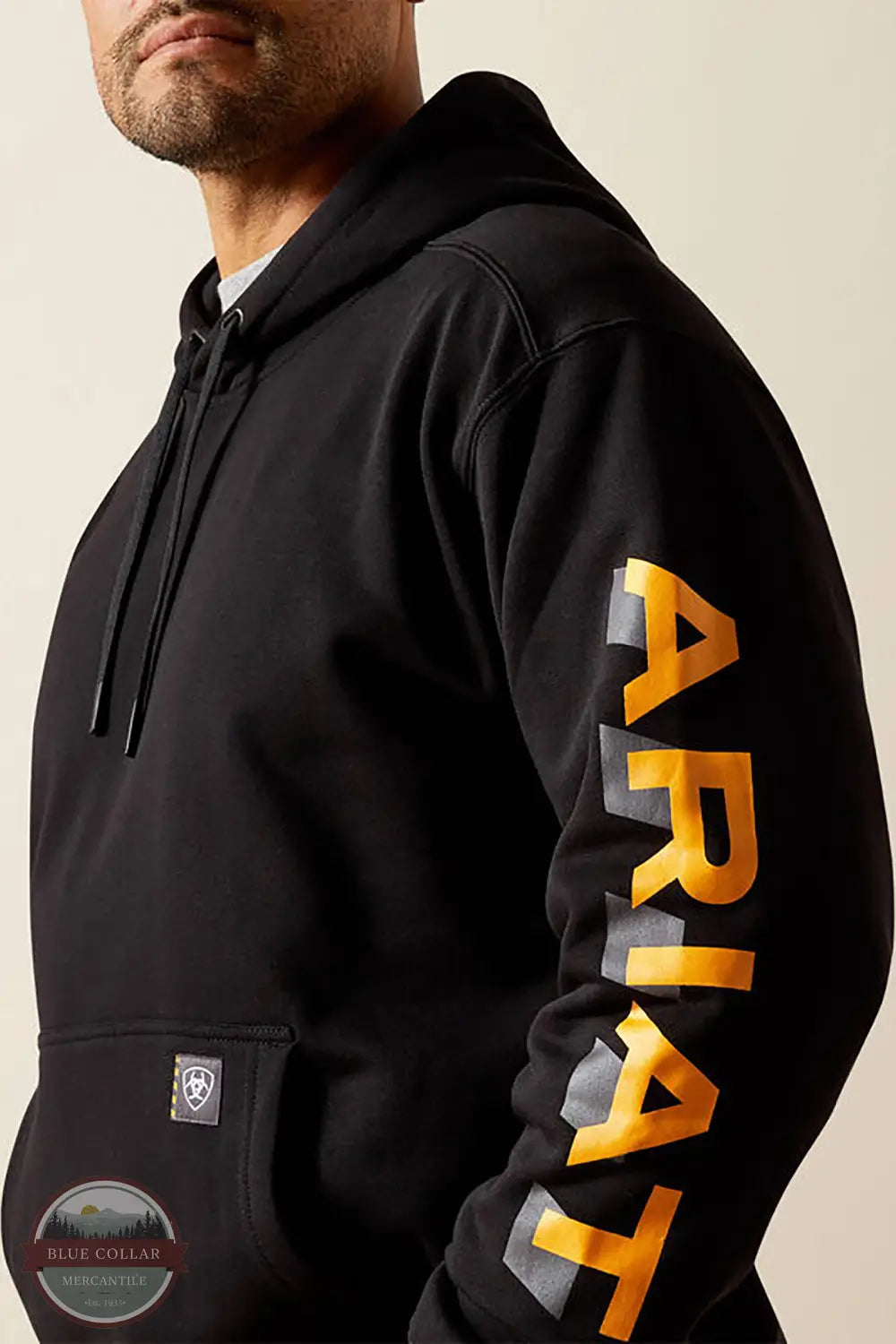 Ariat 10062710 Rebar Lightweight Sleeve Logo Hoody, sleeve with logo