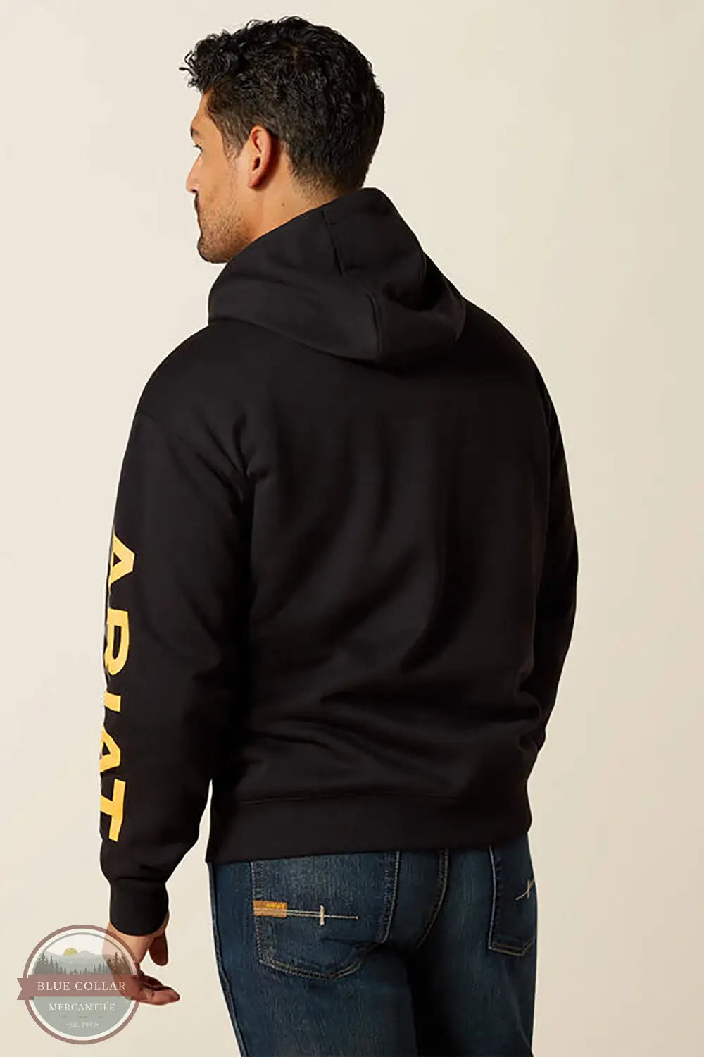 Ariat 10062710 Rebar Lightweight Sleeve Logo Hoody, rear