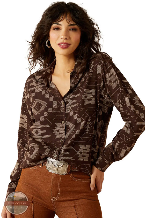 Ariat 10062902 Homestyle Southwest Print Long Sleeve Shirt, front