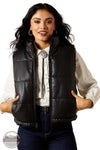 Ariat 10065974 Echo Reversible Black Vest, leather front
