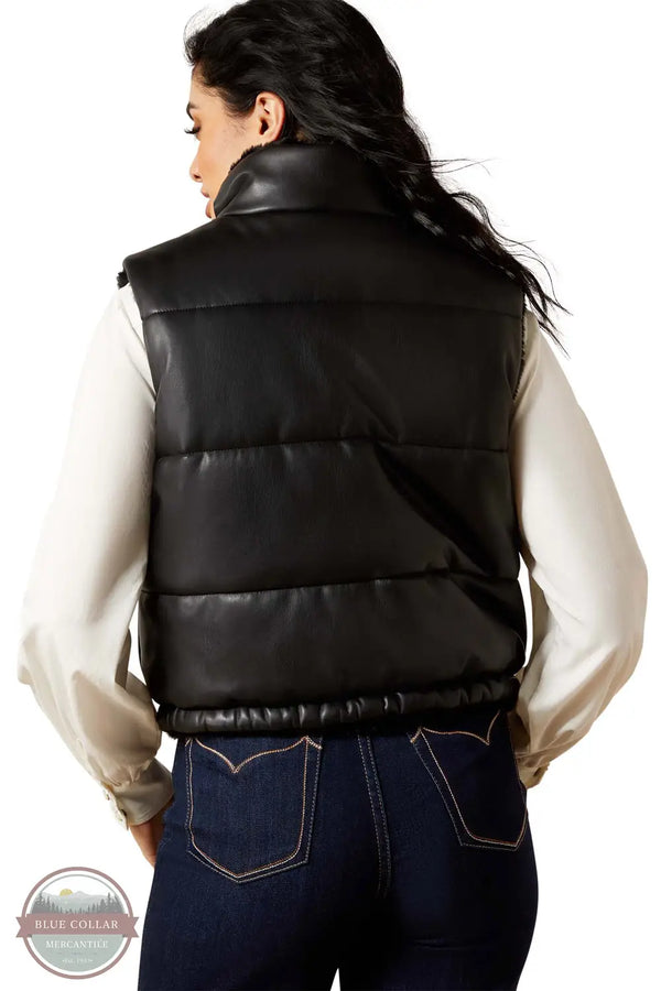 Ariat 10065974 Echo Reversible Black Vest, leather rear
