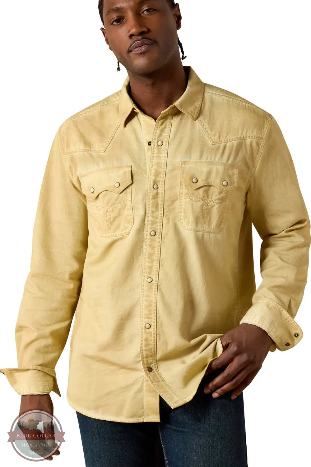 Ariat 10071091 Retro Hartigan Fitted Long Sleeve Snap Shirt front view
