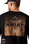 Ariat 10071159 Boot Leather Patch Short Sleeve Tee up close back print image
