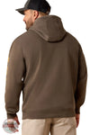 Ariat 10071201 Rebar Lightweight Logo Hoodie in Major Brown Heatherwood Thrush back view