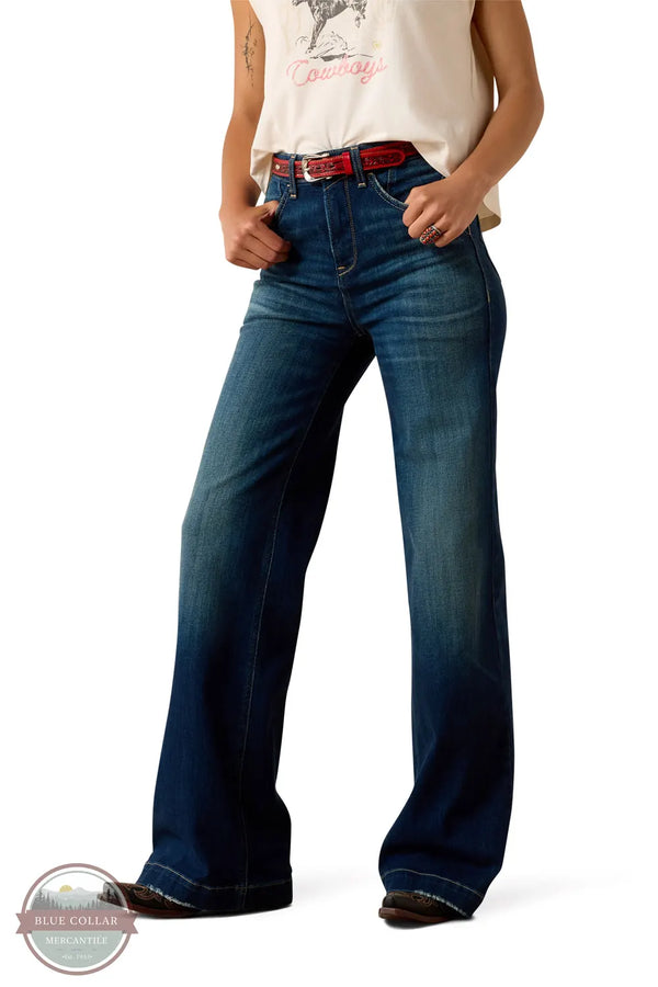 Ariat 10073012 Penelope Ultra High Rise Wide Leg Jean front full model
