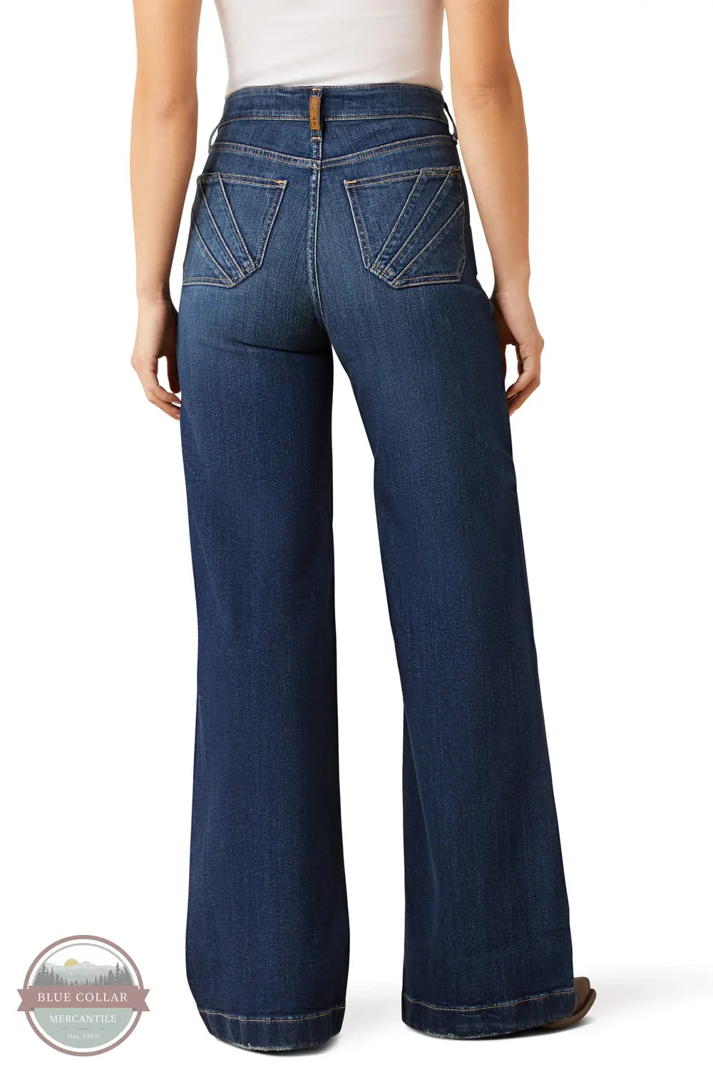 Ariat 10073012 Penelope Ultra High Rise Wide Leg Jean on model rear view