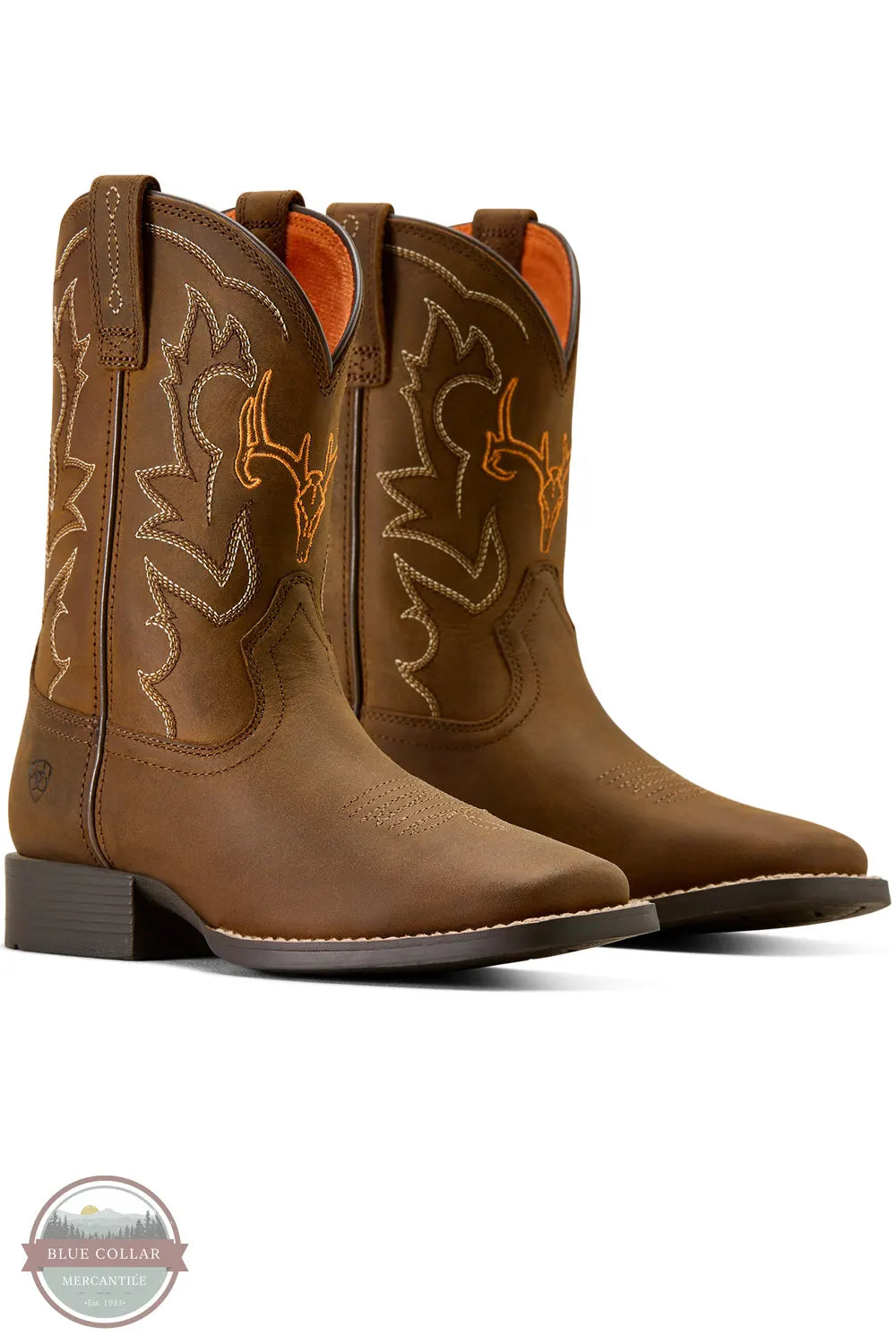 Ariat 10074193 Deer Ridge Square Toe Youth Western Boot pair shown together