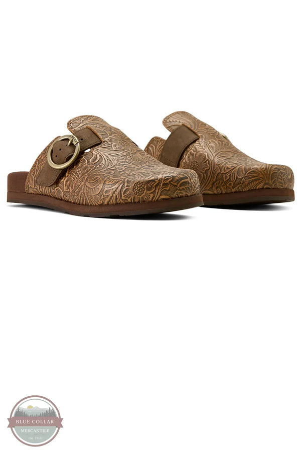 Ariat 10074266 Floral Embossed Country Mule Slides pair shown