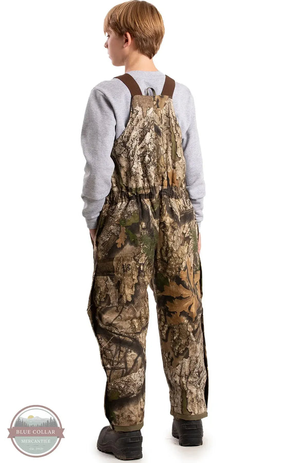 Berne BB21APX Youth Softstone Insulated Bib Overall in Realtree APX Camouflage rear view