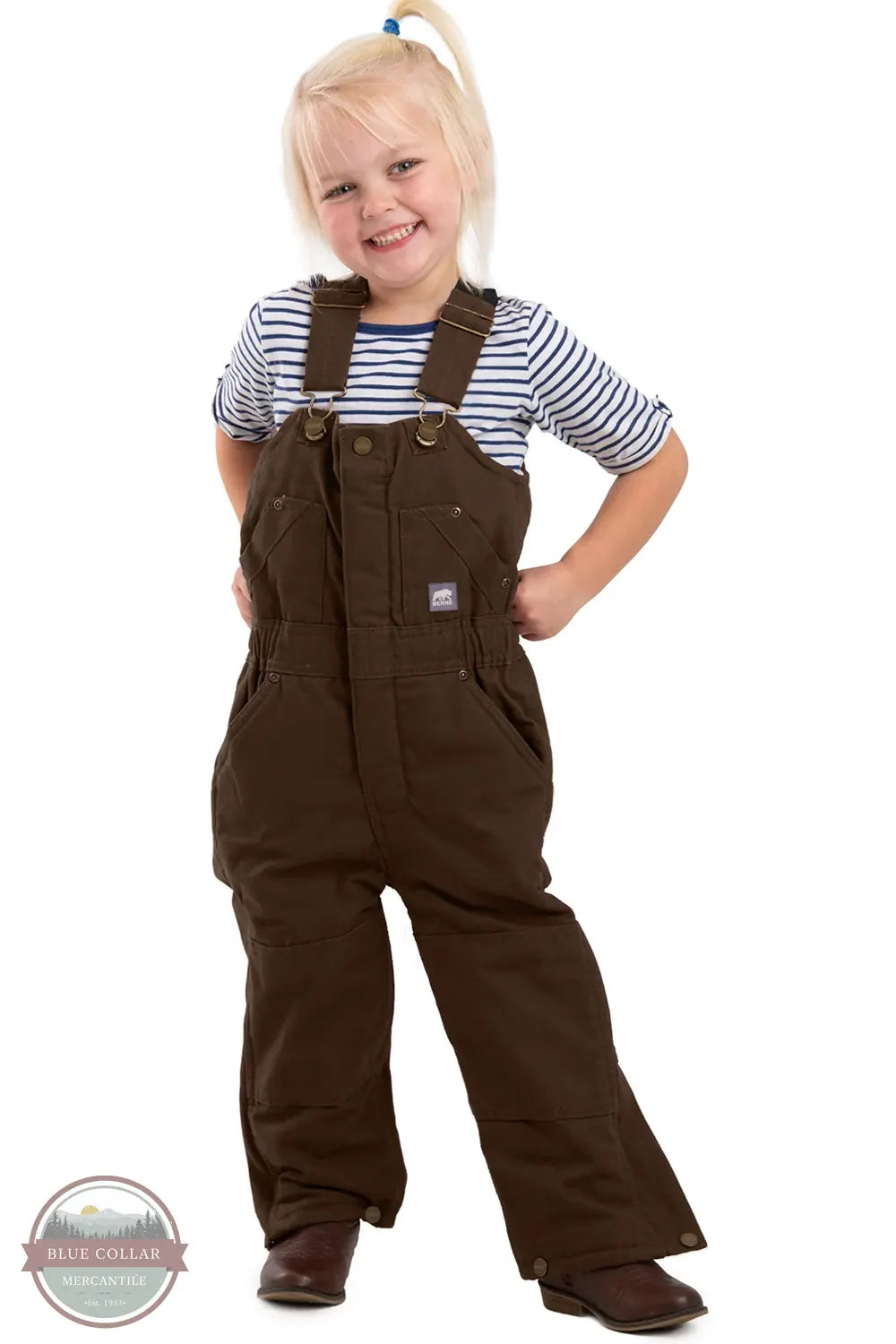 Berne BB21TB Toddler Softstone Insulated Bib Overalls in Bark Brown front view