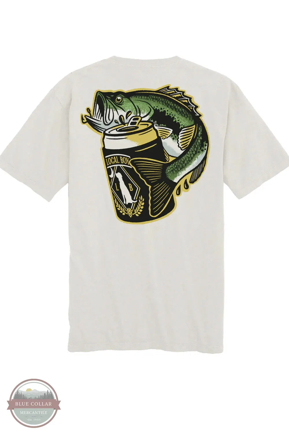 Local Boy Outfitters L1000736-SIL Beer Bass T-Shirt in Silver back print of t-shirt only