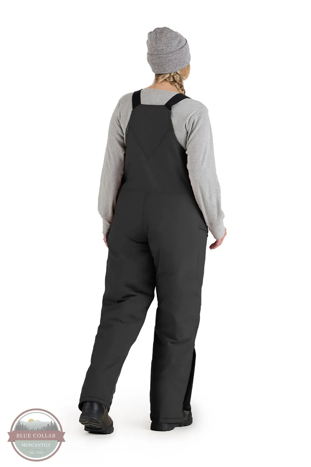 Berne WB21 Weather Warrior Insulated Bib Overall in Black back view