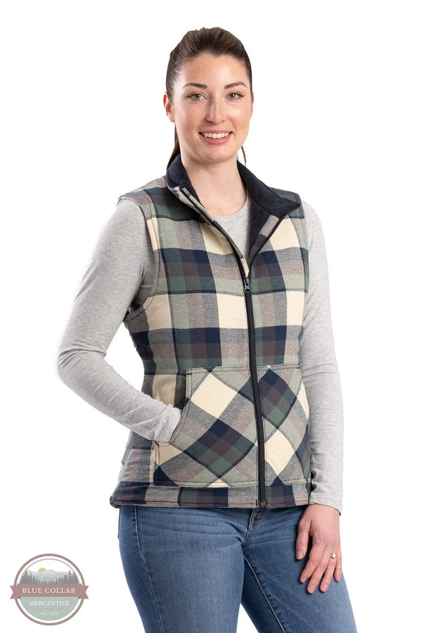 Berne WV16 Women's Insulated Flannel Vest PCJR Front view