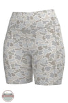 Local Girl LG Biker Shorts in Forest Camo Saltwater front view of shorts