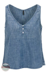 North River Apparel NRL5112-CHAMB Bimini Sleeveless Woven Henley Top Product only view