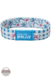 Versible's Blue Belle Tap To Pray® Wristband checker pattern side shown