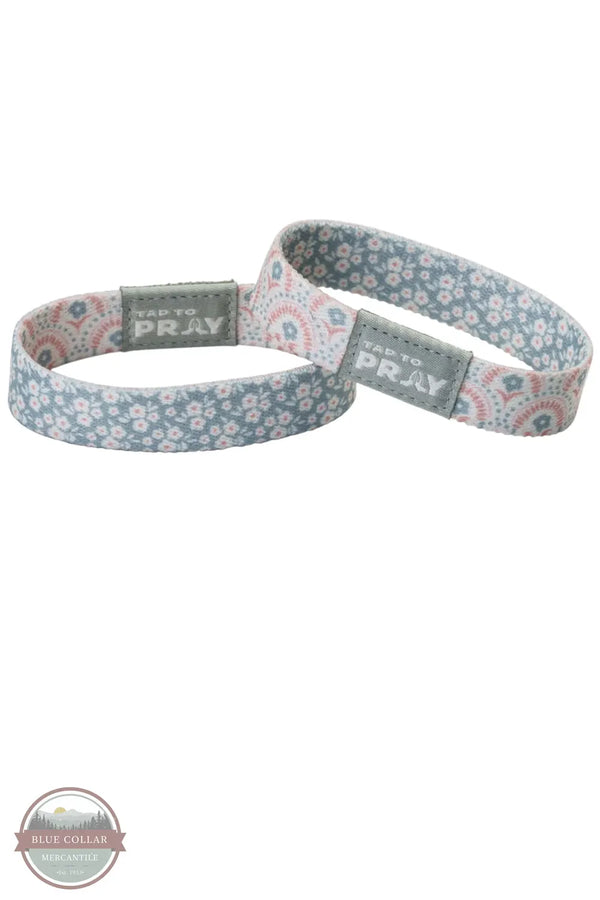 Versible's Boho Bouquet Tap To Pray® Wristband both sides shown