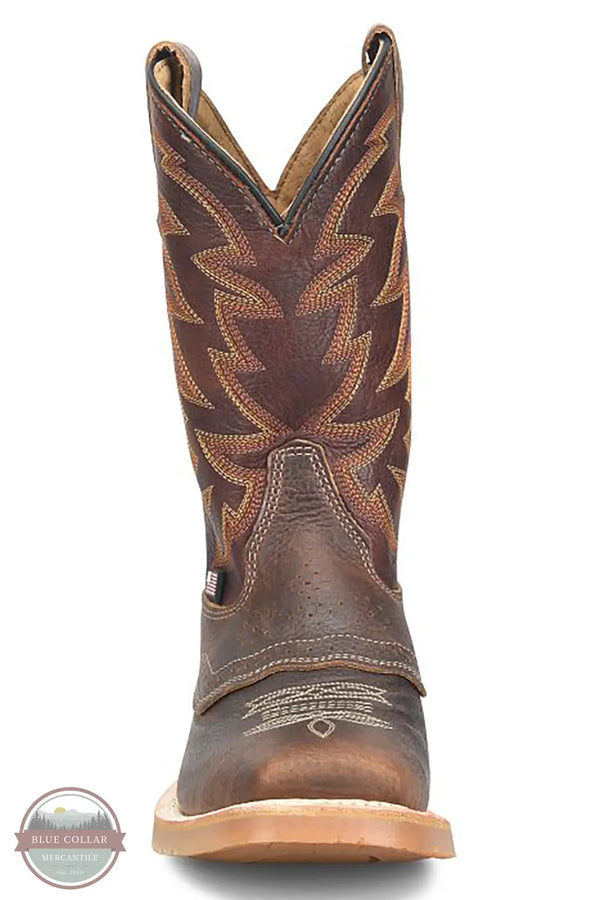 Double H Bowie Union Built Men's 11" Bison Leather Square Toe Roper front view
