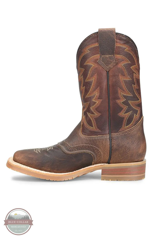 Double H Bowie Union Built Men's 11" Bison Leather Square Toe Roper instep view