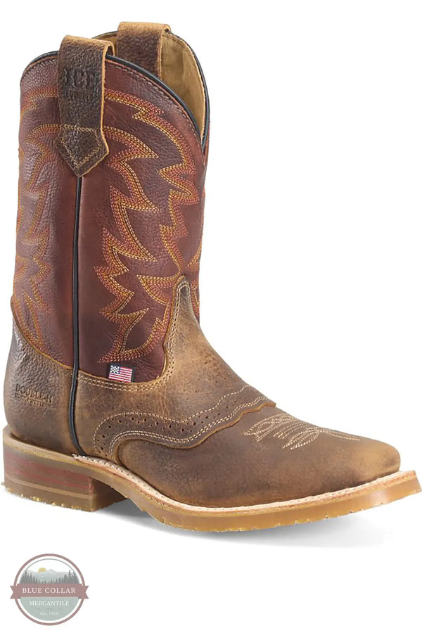Double H Bowie Union Built Men's 11" Bison Leather Square Toe Roper main view of boot