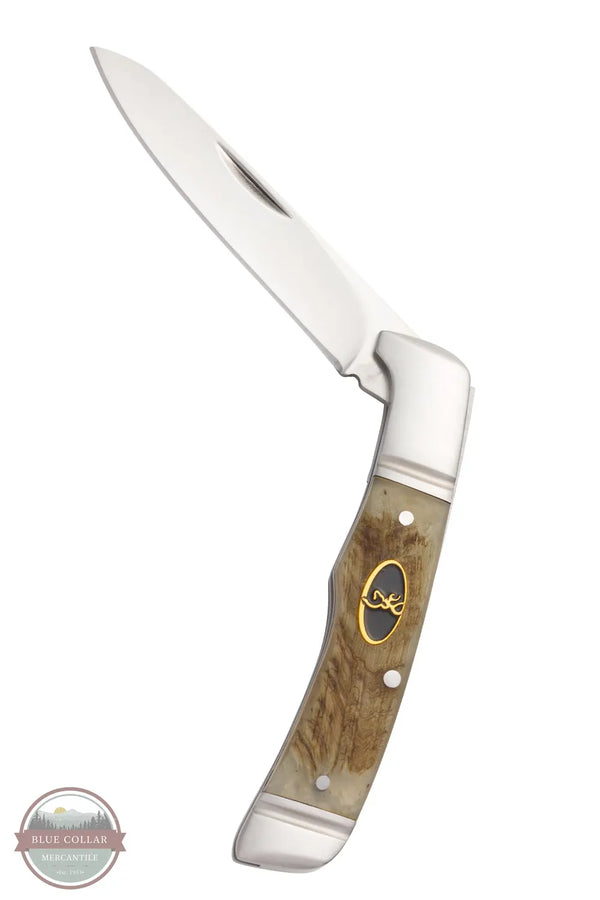 Browning 3220011 Joint Venture Sheep Horn Knife opened