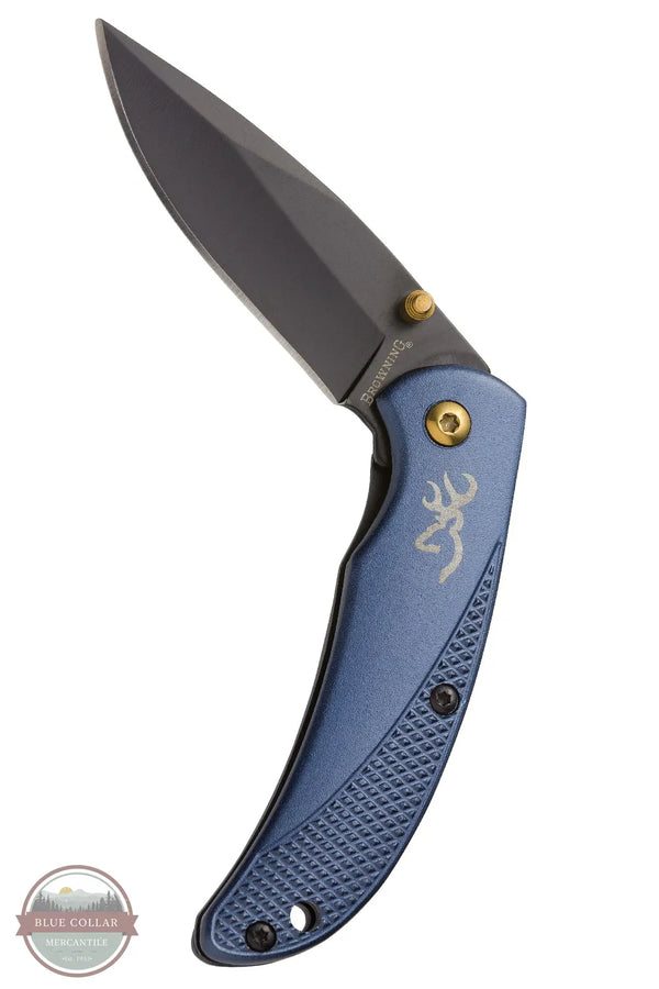 Browning 3220341 Prism III Pocket Knife in Blue half opened