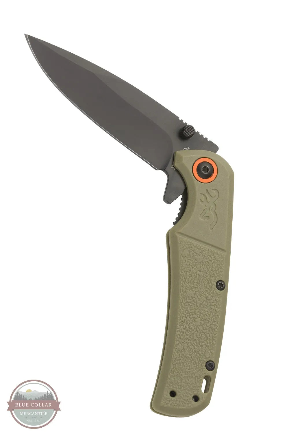 Browning 3220513 Buckmark Slim Sage EDC Knife half folded