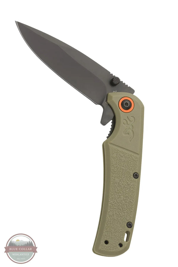 Browning 3220513 Buckmark Slim Sage EDC Knife half folded