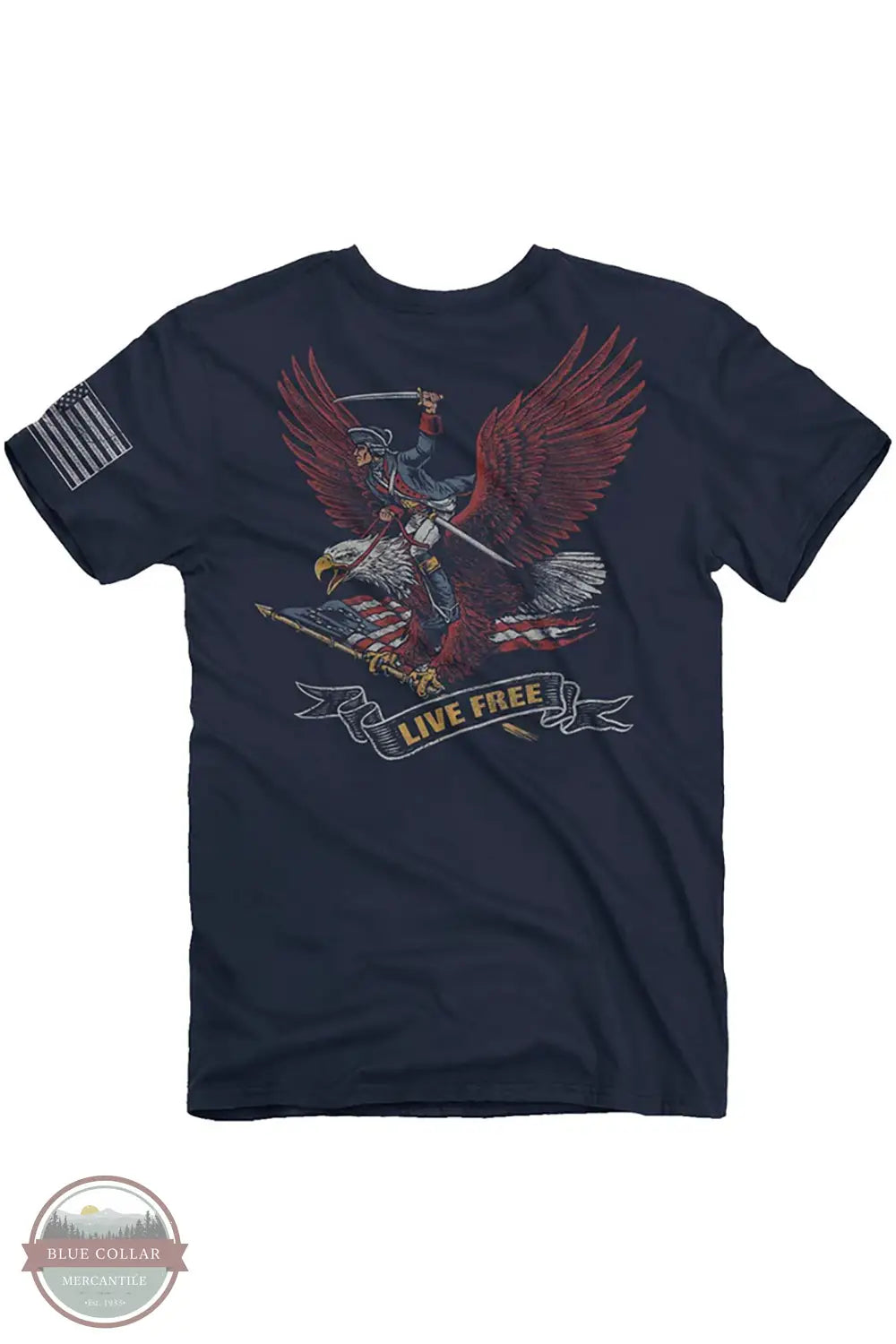Buck Wear 2311 Patriot Eagle Short Sleeve T-Shirt in Navy, rear