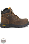 Carolina CIRCUIT CA1626 Women's 6" Waterproof Composite Toe Work Boot, A brown leather work boot with black soles and collar, featuring a yellow pull tab and 'Cargola' brand logo on the side, set against a plain white background.