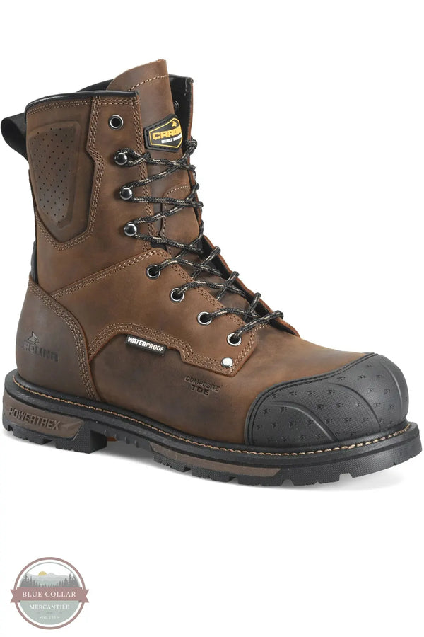 Carolina CA3701 Men's Blockade 8" Heat Resisting Waterproof Composite Toe Work Boot in Dark Brown main view