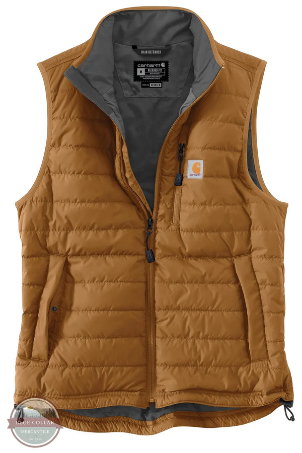 Carhartt 102286 Men's Rain Defender Insulated Vest - Relaxed Fit BRN Vest only view