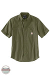 Carhartt 103555 Rugged Flex Midweight Relaxed Fit Short Sleeve Shirt in green, front