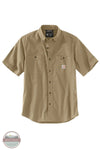 Carhartt 103555 Rugged Flex Midweight Relaxed Fit Short Sleeve Shirt in tan, front