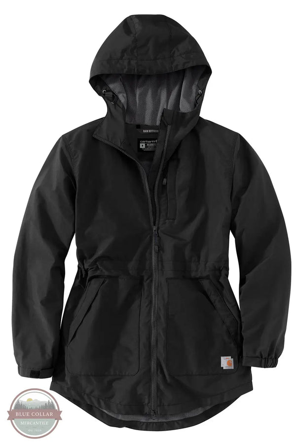 Carhartt 104221 Rain Defender Relaxed Fit Lightweight Jacket in Black, front view