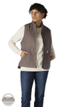 Carhartt 104224 Women's Sherpa Lined Vest Relaxed-Fit Washed Duck 032 Taupe gray on model