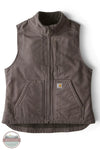 Carhartt 104224 Women's Sherpa Lined Vest Relaxed-Fit Washed Duck 032 Taupe Gray vest alone