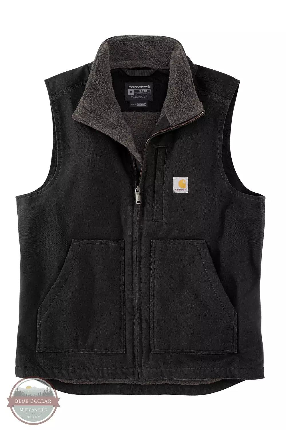 Carhartt 104277 Loose Fit Washed Duck Sherpa Lined Mock Neck Vest