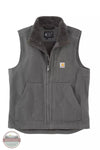 Carhartt 104277 Loose Fit Washed Duck Sherpa Lined Mock Neck Vest Gravel Front View