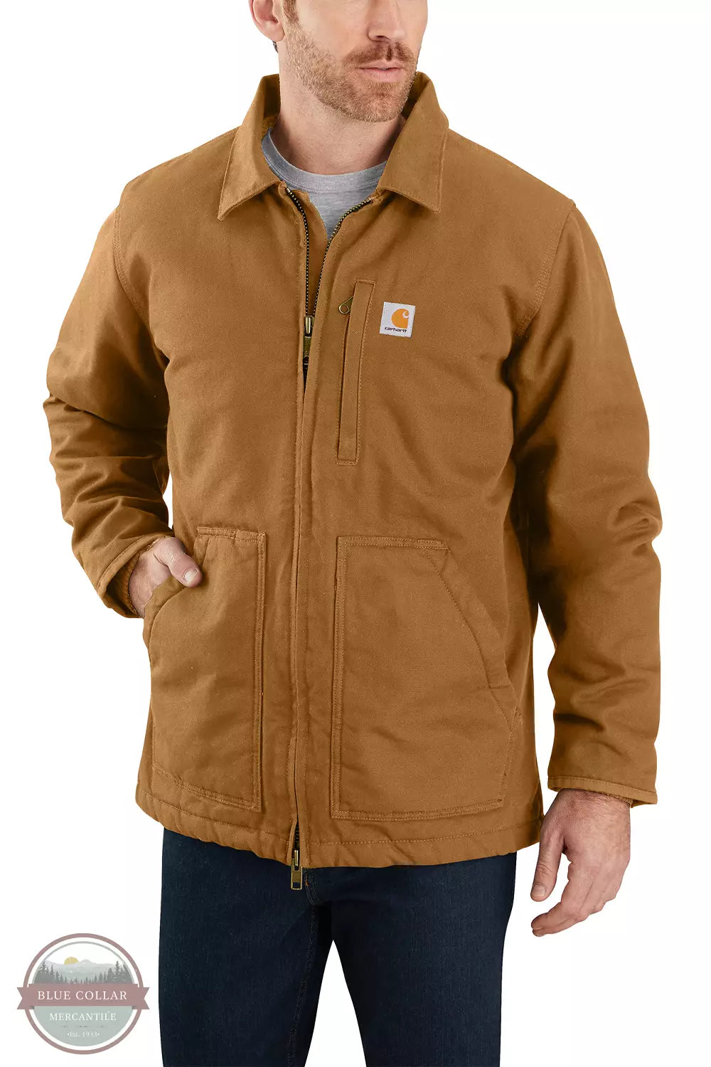 Carhartt 104293 Men's Loose Fitted Washed Duck Sherpa-Lined Coat
