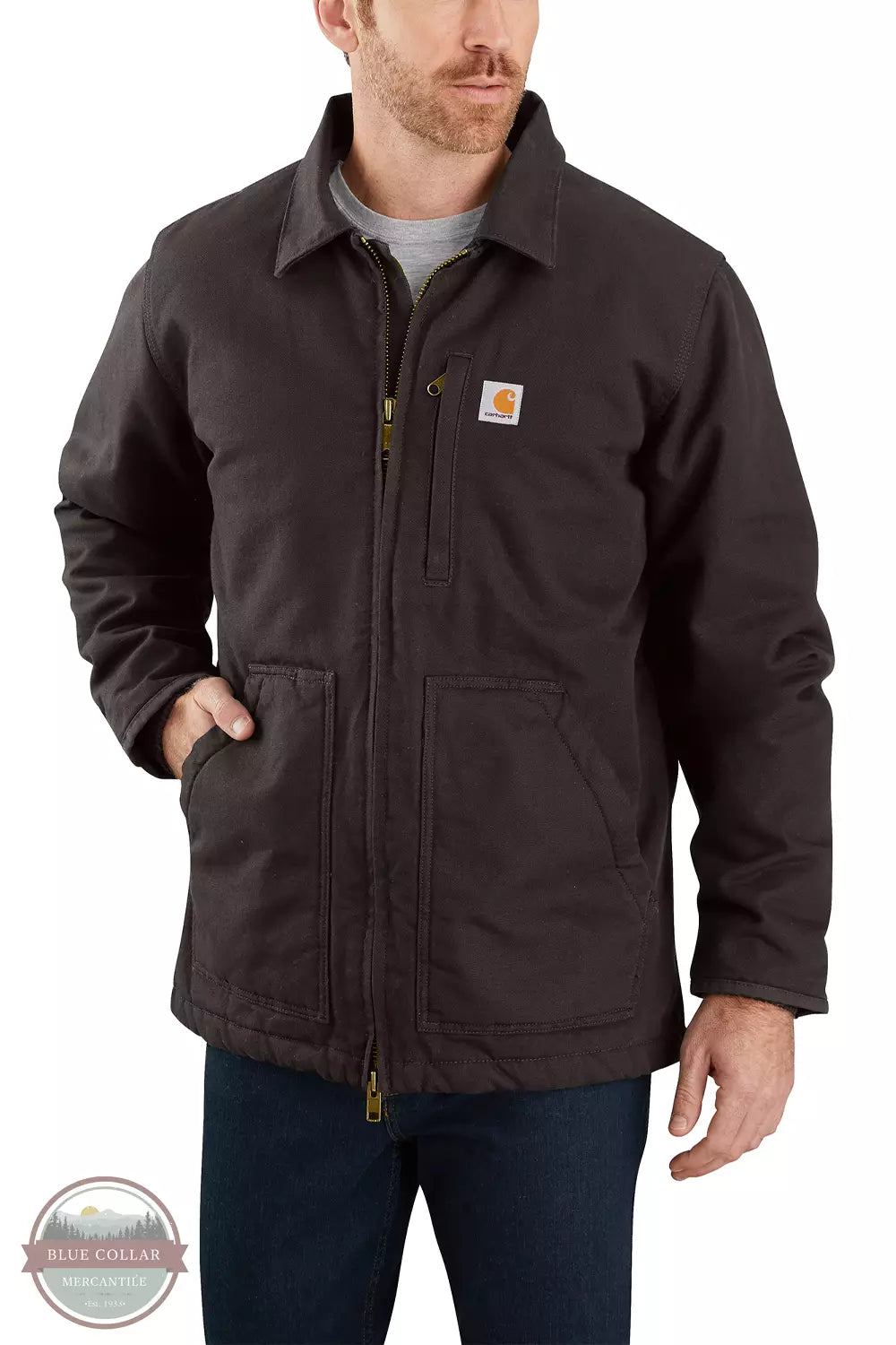 Loose Fitted Washed Duck Sherpa-Lined Coat by Carhartt 104293
