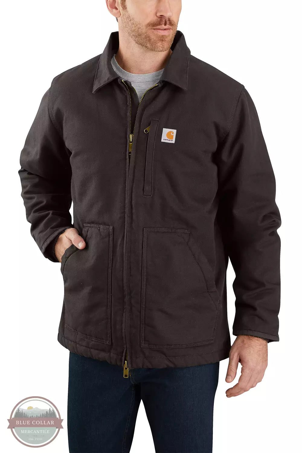OCEAN MARK OG2507VⅢHD Carhartt 104293 Men's Loose Fitted Washed Duck Sherpa-Lined Coat