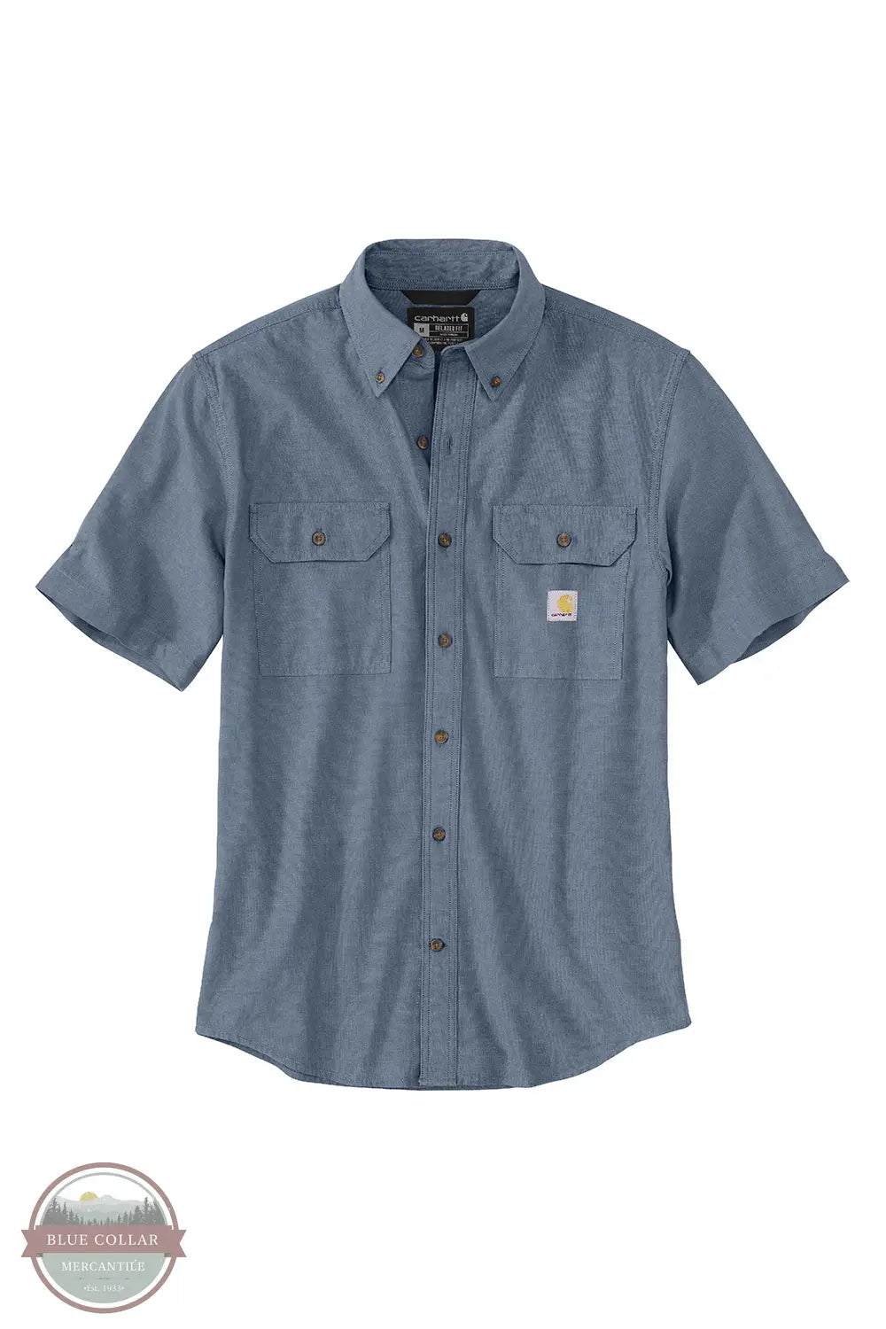 104369 Loose Fit Midweight Chambray Short Sleeve Shirt