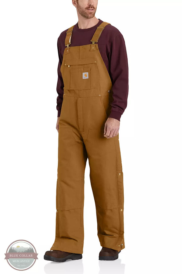 Loose Fit Firm Duck Insulated Bib Overall 104393-BRN